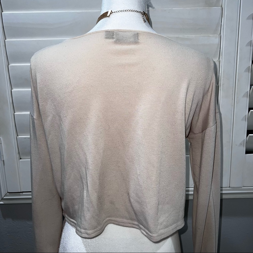 Cream Zip Crop - Picture 3 of 5